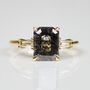 Emerald Cut Salt And Pepper Diamond Engagement Ring, thumbnail 1 of 3