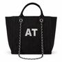 Personalised Black Large Custom Chain Initial Tote Bag, thumbnail 2 of 8
