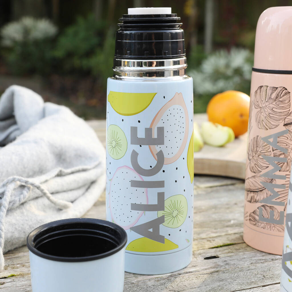 Personalised Print Thermal Flask By Lisa Angel