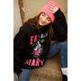 Eat Drink And Be Mary Women's Christmas Jumper, thumbnail 3 of 5