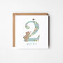 Personalised 2nd Birthday Card In Four Colour Options, thumbnail 3 of 4