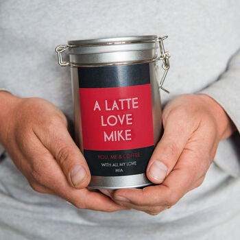 Personalised A Latte Love Coffee Gift In Tin, 2 of 12