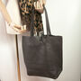 Dark Chocolate Soft Leather Tote Shopper, thumbnail 3 of 12
