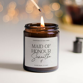 Personalised Maid Of Honour Or Bridesmaid Candle, 9 of 10