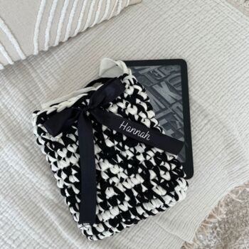 Personalised Crochet Kindle Sleeve Custom Book Sleeve, 3 of 3