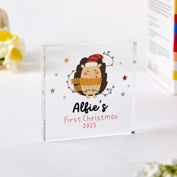 Personalised Baby’s First Christmas Gift Acrylic Block, 3 of 4