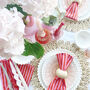 Pink And Red Stripe Cotton Napkins Set Of Four, thumbnail 6 of 7