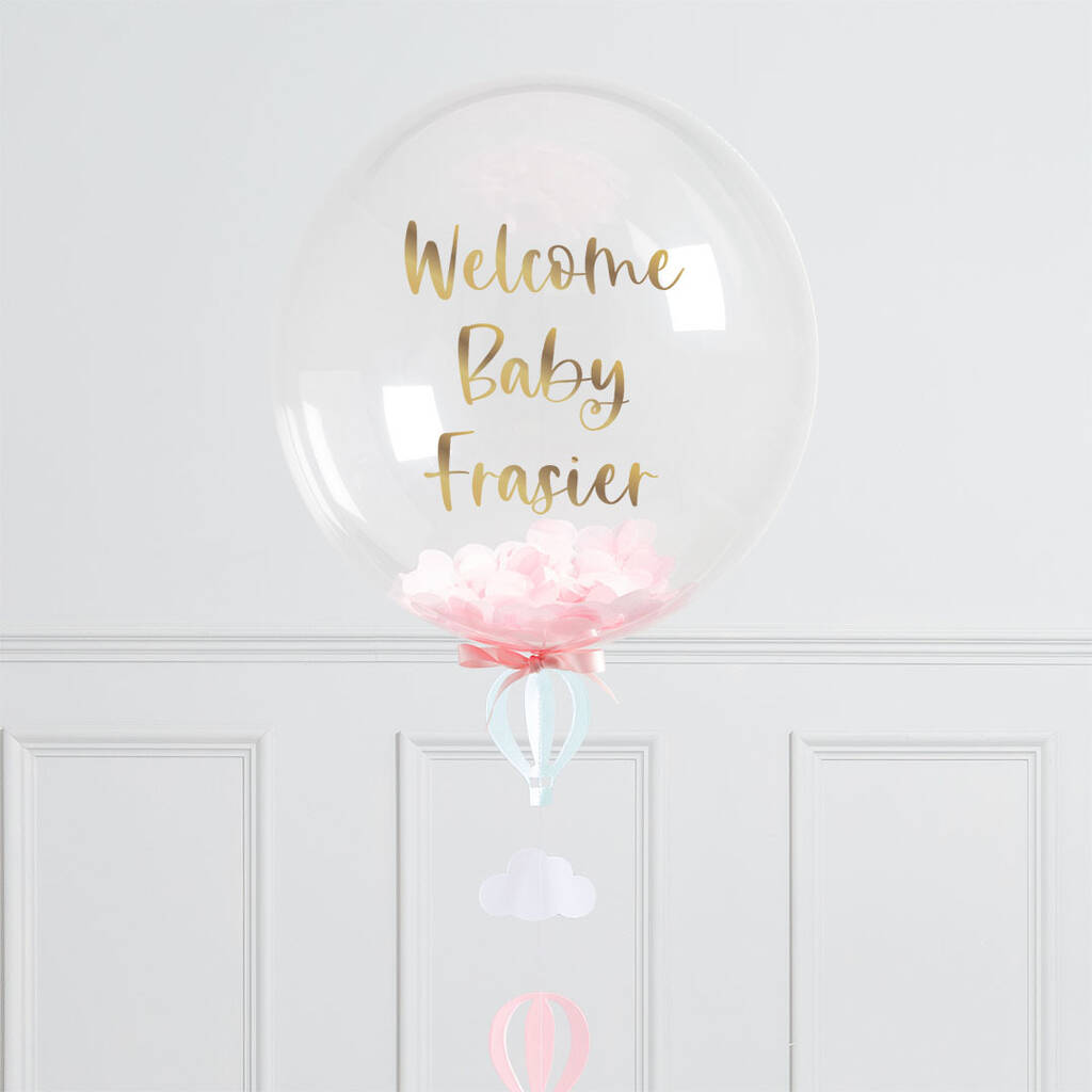 Personalised New Baby Hot Air Bubble Balloon By Bubblegum Balloons ...