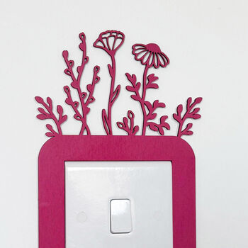 Floral Light Switch Surround In Wildflower Design Any Colour, 5 of 6