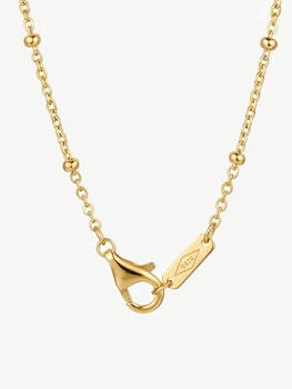 Gold Square Pearl Necklace With Bobble Chain, 5 of 7