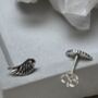 925 Sterling Silver Angel Wing Feather Studs, thumbnail 5 of 5