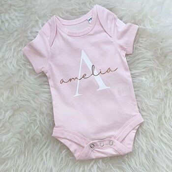 Rose Gold And Pink Personalised Girls T Shirt Set, 2 of 4
