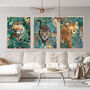 Three Prints Big Cats Jungle Tiger Cheetah Leopard Art, thumbnail 1 of 8
