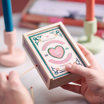 Personalised Couples 5th Wooden Anniversary Matchbox, 3 of 5