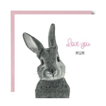 Love You Mum Mother's Day Bunny Card, 2 of 6