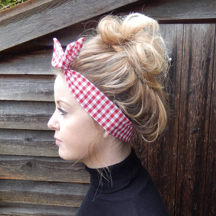 Gingham Hair Bow By While Stanley Sleeps