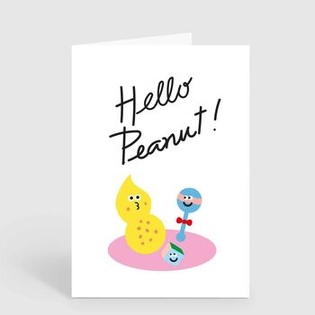 Hello Peanut New Baby Congratulations Card, 2 of 2