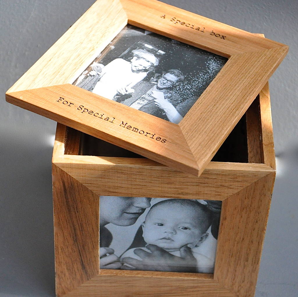 Personalised Oak Photo Cube Keepsake Box, 1 of 7