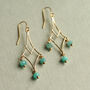 Green Opal Gold Chandelier Earrings, thumbnail 1 of 4