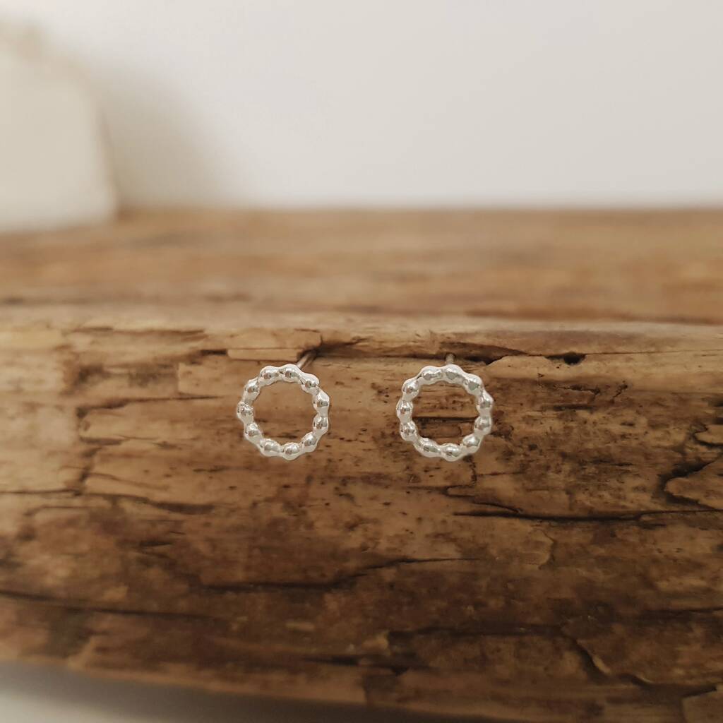sterling silver circle studs by anna calvert jewellery