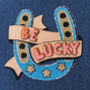 Embroidered Lucky Horseshoe Hoop Sign, thumbnail 4 of 5