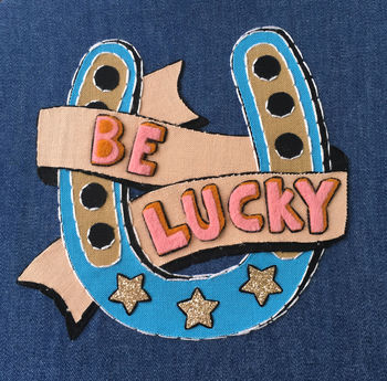 Embroidered Lucky Horseshoe Hoop Sign, 4 of 5