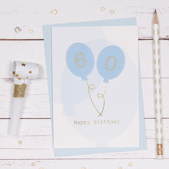 Age 60 Balloons Birthday Card, 2 of 3