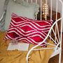 Oblong Velvet Ikat Cushion Red Decoration, thumbnail 5 of 8