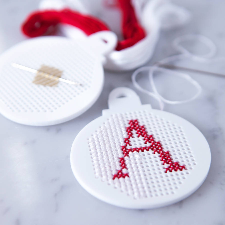 Personalised Cross Stitch Christmas Bauble Kit, 1 of 4