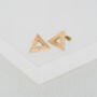 Geometric Triangle Solid Gold Studs, thumbnail 4 of 6