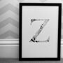 'Letter Z' Linear Illustration Print, thumbnail 1 of 7