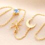 Blue Crystal Celestial Necklace In Gold, thumbnail 1 of 3