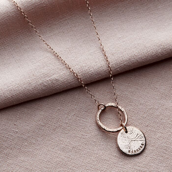 Personalised Molten Texture Disc And Hoop Necklace, 6 of 9