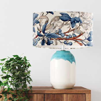 Blue And Taupe Botanical Lampshade, 7 of 7