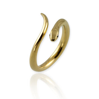 9ct Gold Snake Ring With Optional Diamonds, 6 of 12