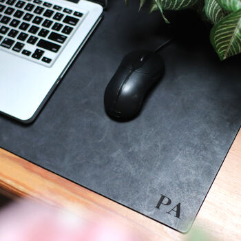 Vintage Leather Personalised Initials Desk Mat, 10 of 12
