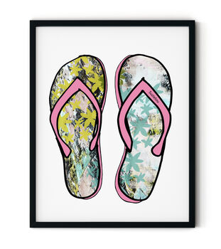 Pink Beach Sandals Print, 6 of 6
