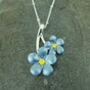 Forget Me Not Blue Flower Pendant Necklace, thumbnail 2 of 6