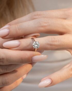 Two Ct Round Solitaire Moissanite Engagement Ring, 4 of 9