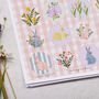 Floral Bunny Rabbit Circle Sticker Sheet, thumbnail 2 of 2