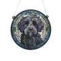 Labradoodle Black Stained Glass Effect Suncatcher, thumbnail 2 of 5