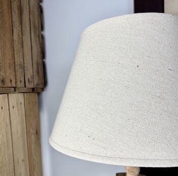 Wooden Tripod Lamp With Linen Shade, 4 of 5