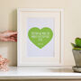 Personalised Love Heart Quote Or Lyric Print, thumbnail 3 of 7
