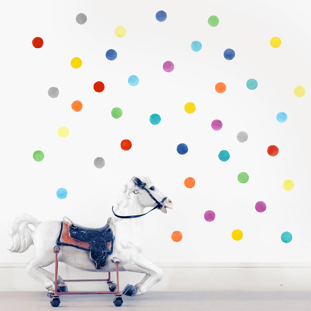 Watercolour Dots Wall Stickers, 1 of 6