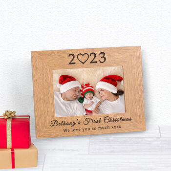 Babys First Christmas Wooden Picture Frame, 2 of 3