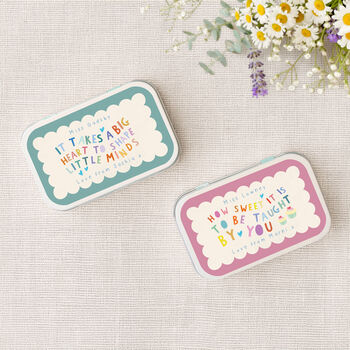 Personalised Thank You Teacher Slogan Gift Tin, 2 of 6