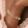 Flower And Crystal Charm Bracelet In Gold Plating, thumbnail 1 of 5