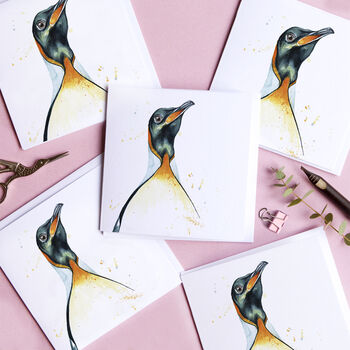 Inky King Penguin Blank Greeting Card, 2 of 2