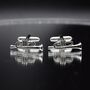 Trumpet Silver Cufflinks Gift For Musicians 316 L Stainless Steel Jazz Accessory, thumbnail 1 of 5