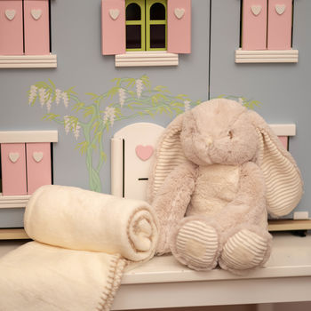 Super Soft Bunny With Embroidered Blanket, 7 of 9